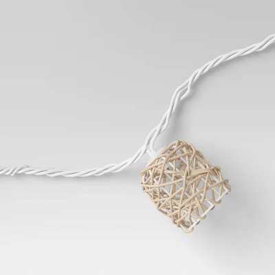 10ct Incandescent Mini Lights With Wrapped Rattan Hoods Brown - Opalhouse™ 5 10ct Incandescent Mini Lights With Wrapped Rattan Hoods Brown - Opalhouse™ - Image 3