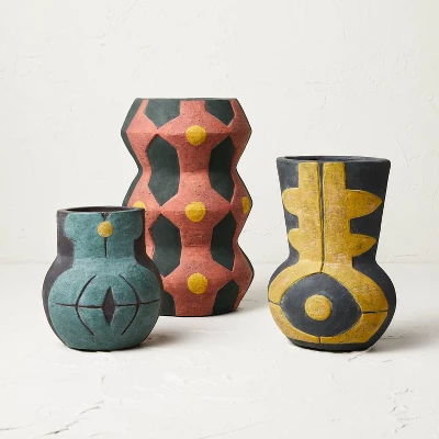 Large Geo Pattern Vase Red - Opalhouse™ Designed With Jungalow™ 5 Large Geo Pattern Vase Red - Opalhouse™ Designed With Jungalow™ - Image 3