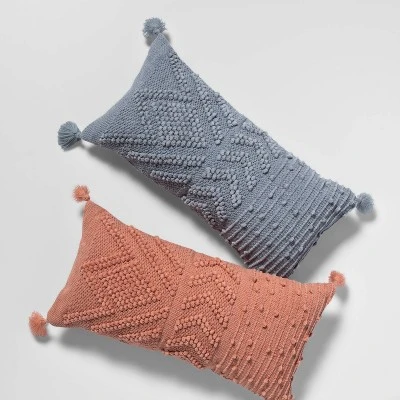 Oversize Embroidered Textured Lumbar Throw Pillow - Opalhouse™ 6 Oversize Embroidered Textured Lumbar Throw Pillow - Opalhouse™ - Image 4